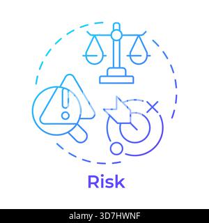 Risk blue gradient concept icon Stock Vector