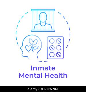 Inmate mental health blue gradient concept icon Stock Vector
