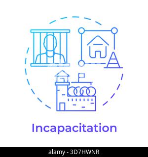 Incapacitation blue gradient concept icon Stock Vector