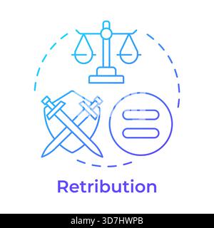 Retribution blue gradient concept icon Stock Vector