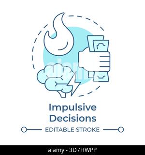 Impulsive decisions soft blue concept icon Stock Vector