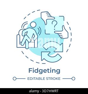 Fidgeting soft blue concept icon Stock Vector