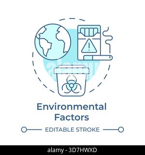 Environmental factors soft blue concept icon Stock Vector