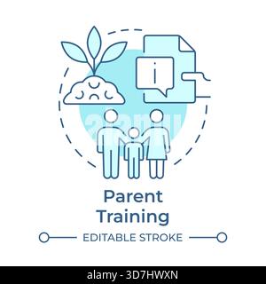 Parent training soft blue concept icon Stock Vector