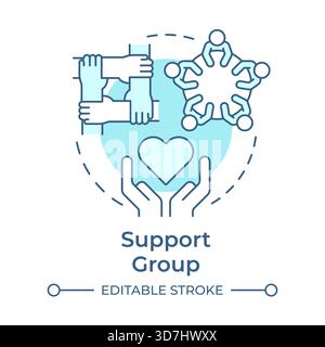 Support group soft blue concept icon Stock Vector