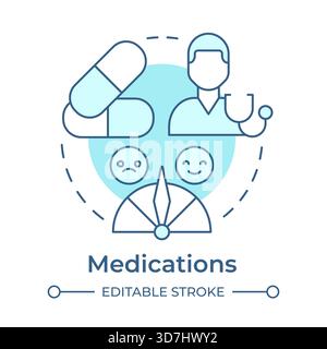 Medications soft blue concept icon Stock Vector