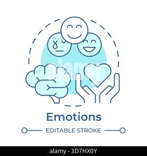 Emotions soft blue concept icon Stock Vector