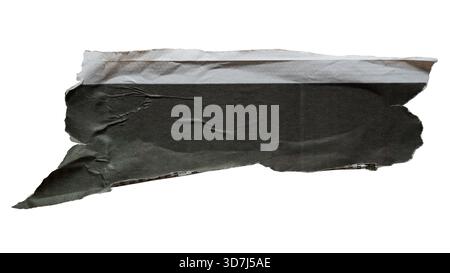 Torn black newspaper background for a text box isolated on white background with clipping path Stock Photo