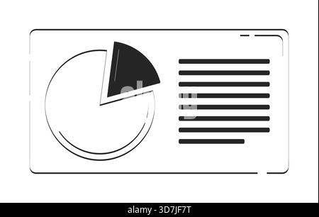 Pie chart infographic with report summary doodle linear object Stock Vector