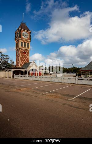The striking Clock Tower Esperance, region of Western Australia, on the Southern Ocean coastline. Building, design, planning, construction, style, Stock Photo