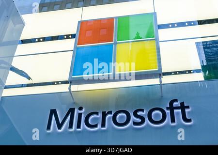 New York City, USA. 15th, October 2025. The American multinational technology Microsoft in New York City. Stock Photo
