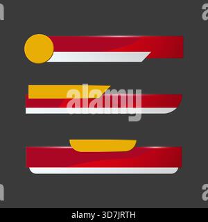 Stylish red and yellow abstract banner templates for web headers, UI, promotions, and digital marketing layouts with modern layered design. Stock Vector