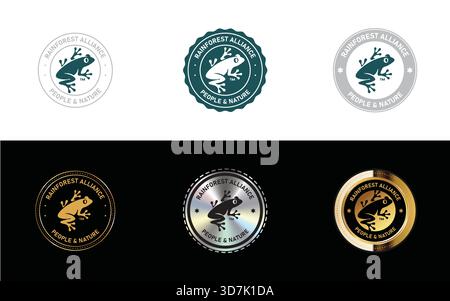 Rain forest Alliance People & Nature logo. Icon, Stamp, Badge, Seal and Symbol vector Stock Vector