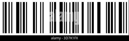 Simple barcode label vector illustration. Black barcode isolated on white background. Stock Vector