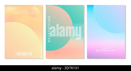 Luxury blurred invitation set vector template. Elegant cards blur gradient background for presentation, backdrop, banner, invitation.  Stock Vector