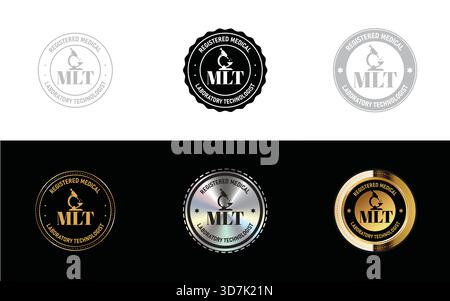 Registered Medical Laboratory Technologist logo. Icon, Stamp, Badge, Seal and Symbol vector Stock Vector