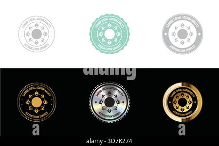 SA8000 Social Accountability Certification Badge – Ethical Workplace Standard, Human Rights Compliance Seal and Labor Responsibility Vector Stamp Stock Vector