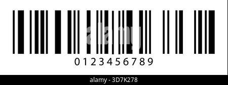 Simple barcode label vector illustration. Black barcode isolated on white background. Stock Vector