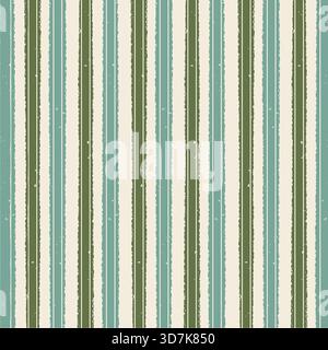 Vintage style vertical stripes texture seamless pattern in sage green Stock Vector