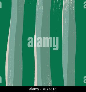 Vertical broad painted brush strokes seamless pattern in green tones Stock Vector