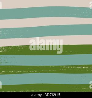 Horizontal broad painted brush strokes seamless pattern in earth tones Stock Vector
