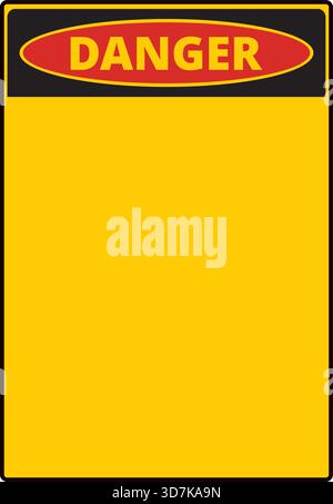 Blank black yellow and red danger sign isolated on a white background Stock Vector