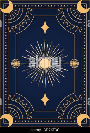 Magic vector border with celestial stars sun and moon. Astrology ...