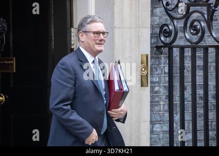 London, UK. 26th Nov, 2025. Keir Starmer, Prime Minister, leaves 10 Downing Street, on budget day, for Prime Ministers Questions Credit: Ian Davidson/Alamy Live News Stock Photo