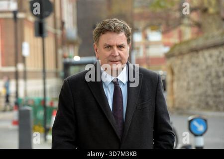 London, UK. 26th Nov, 2025. Mel Stride Shadow Chancellor on Budget day. Credit: MARTIN DALTON/Alamy Live News Stock Photo
