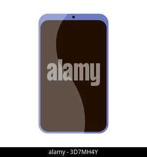 Simple phone template with a blank dark screen. Flat illustration. Stock Vector