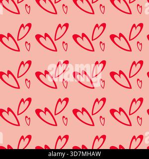Hearts seamless pattern background, love pattern design. Trendy minimalistic hearts backdrop Stock Vector
