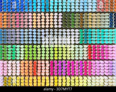 Сolored markers pens on a shelf in a store Stock Photo