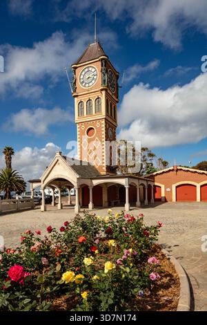 The striking Clock Tower Esperance, region of Western Australia, on the Southern Ocean coastline. Building, design, planning, construction, style, Stock Photo