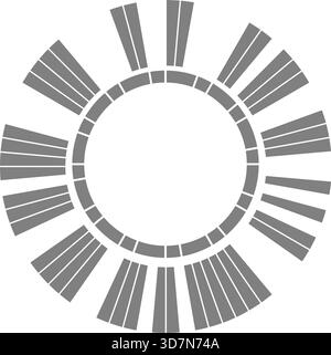 Ring-based infographic divides circular structure into clear radial segments representing organized information. Stock Vector