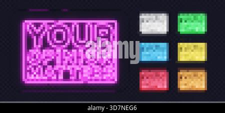 Glowing neon Your opinion matters signs in vibrant colors on a transparent background. Perfect for promoting launches, announcements, and modern Stock Vector