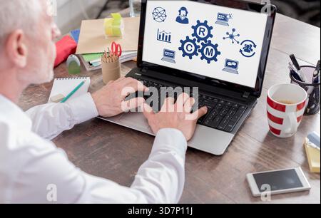 Crm concept shown on a laptop screen Stock Photo