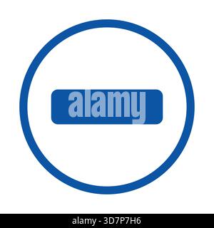 This image features a blue minus icon enclosed in a circular outline, perfect for digital interfaces and design projects. Ideal for conveying subtract Stock Vector