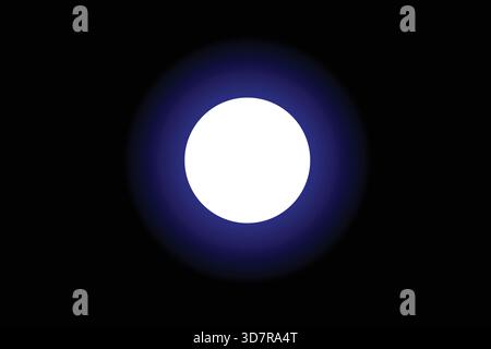 Futuristic White Energy Orb with Blue Glow on Dark Tech Background. Stock Vector