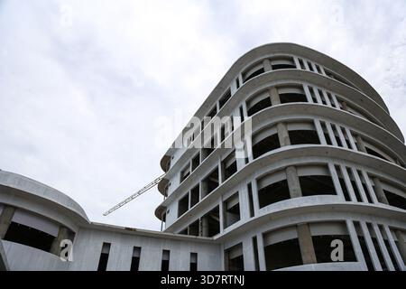 Modern Architectural Structure Under Construction Stock Photo