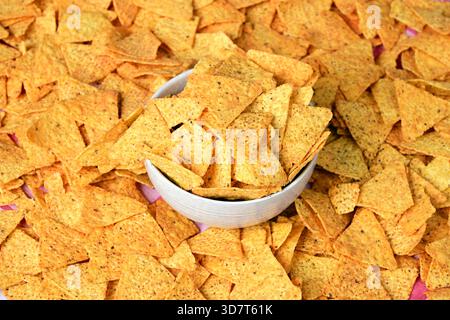 Pile of tortilla chips Stock Photo