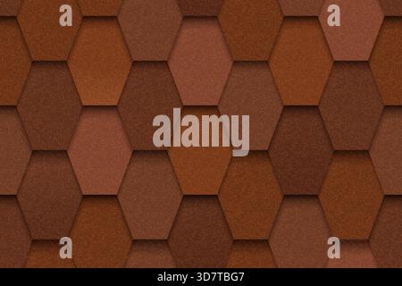Seamless tiling pattern hexagon honeycomb shape, brown color vector Stock Vector