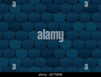Seamless pattern of blue tiles with a fish scale texture. Vector Stock Vector