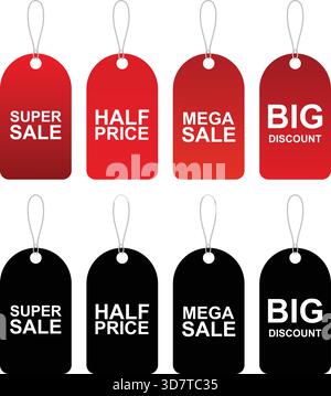 Sale Tag Icons for Promotions and Discount Offers Stock Vector
