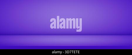 Dark purple studio room. Limbo deep gradient background. Abstract 3d backdrop for display presentation. Minimal wall scene. Vector illustration Stock Vector