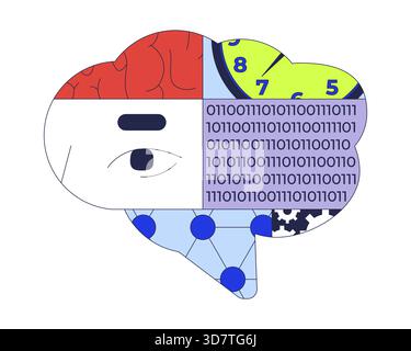 Data science 2D illustration concept Stock Vector