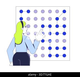 Data algorithms 2D illustration concept Stock Vector
