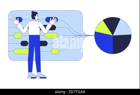 Sorting big data visualization 2D illustration concept Stock Vector