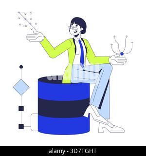 Trends of big data set 2D illustration concept Stock Vector