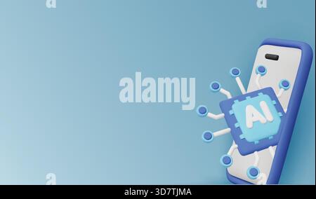 Cutting-edge artificial intelligence on mobile, driving smart features, enhanced user experience, and technological advancement Stock Vector