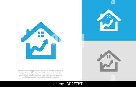Home Growth Logo Real Estate Investment Financial Icon Stock Vector